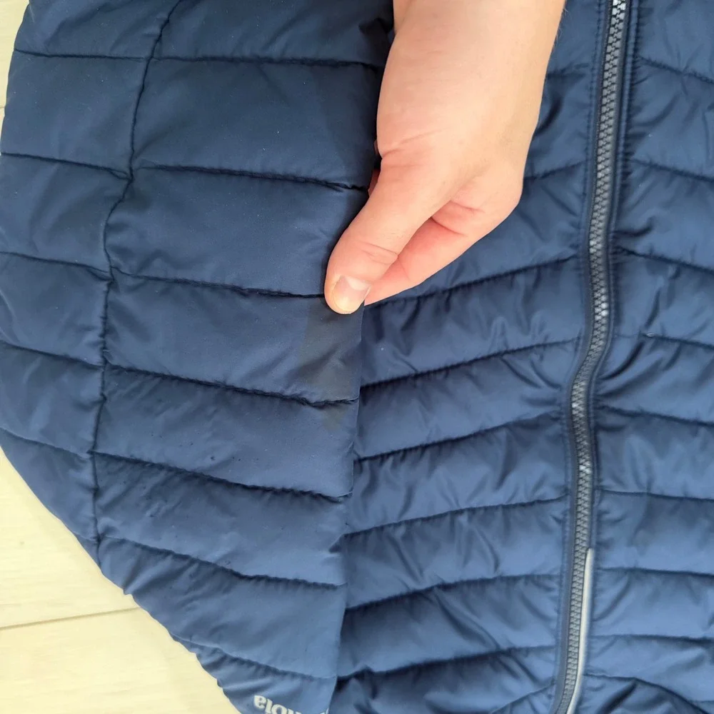 Columbia Kids Hooded Jacket Coat Navy Blue Puffer Omni-Heat Water Resistant